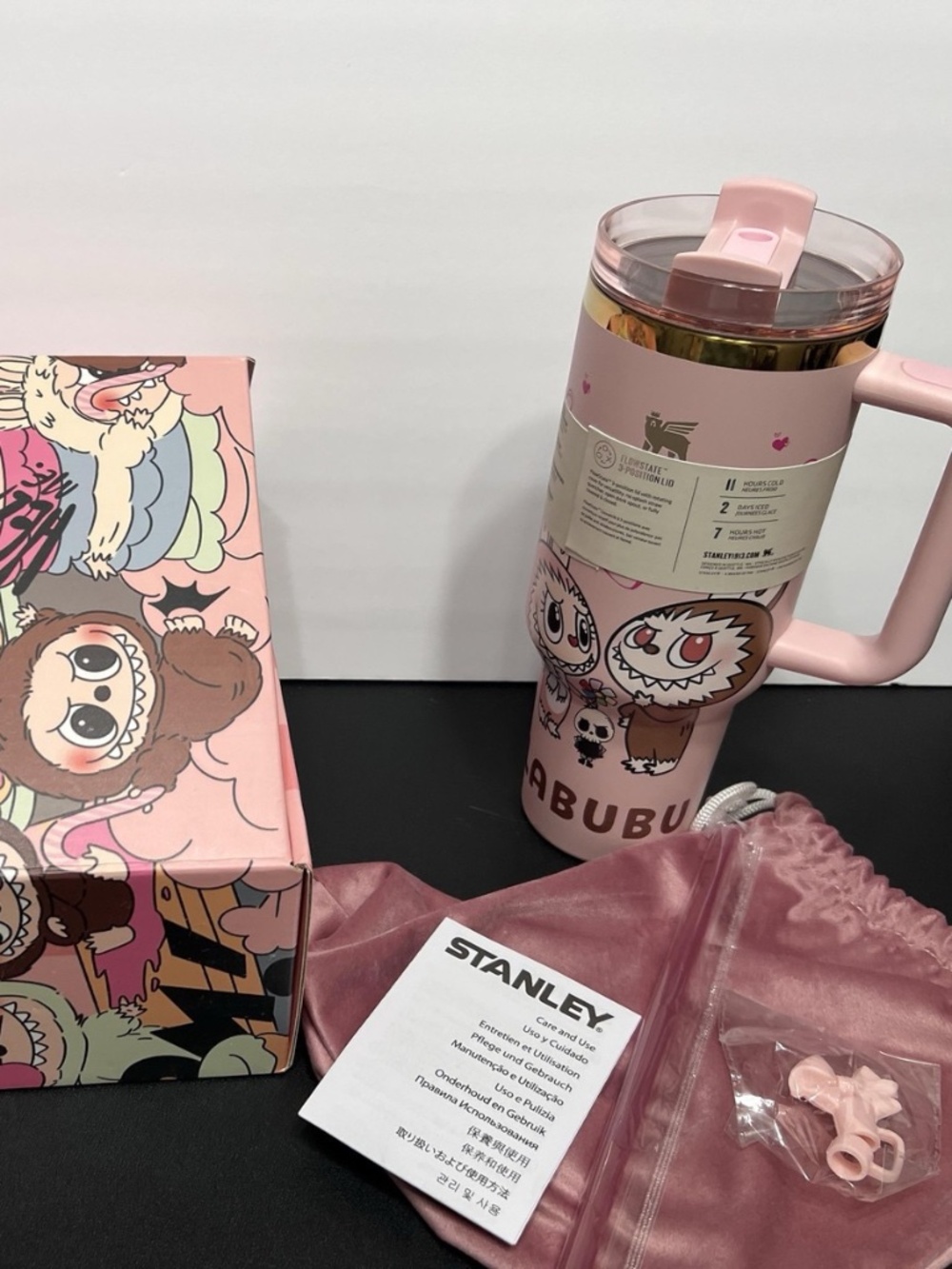 Stanley 40 0z Monster H20 Straw, Topper Pink Graphic Quencher Tumbler Gift NEW